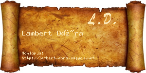 Lambert Dóra névjegykártya